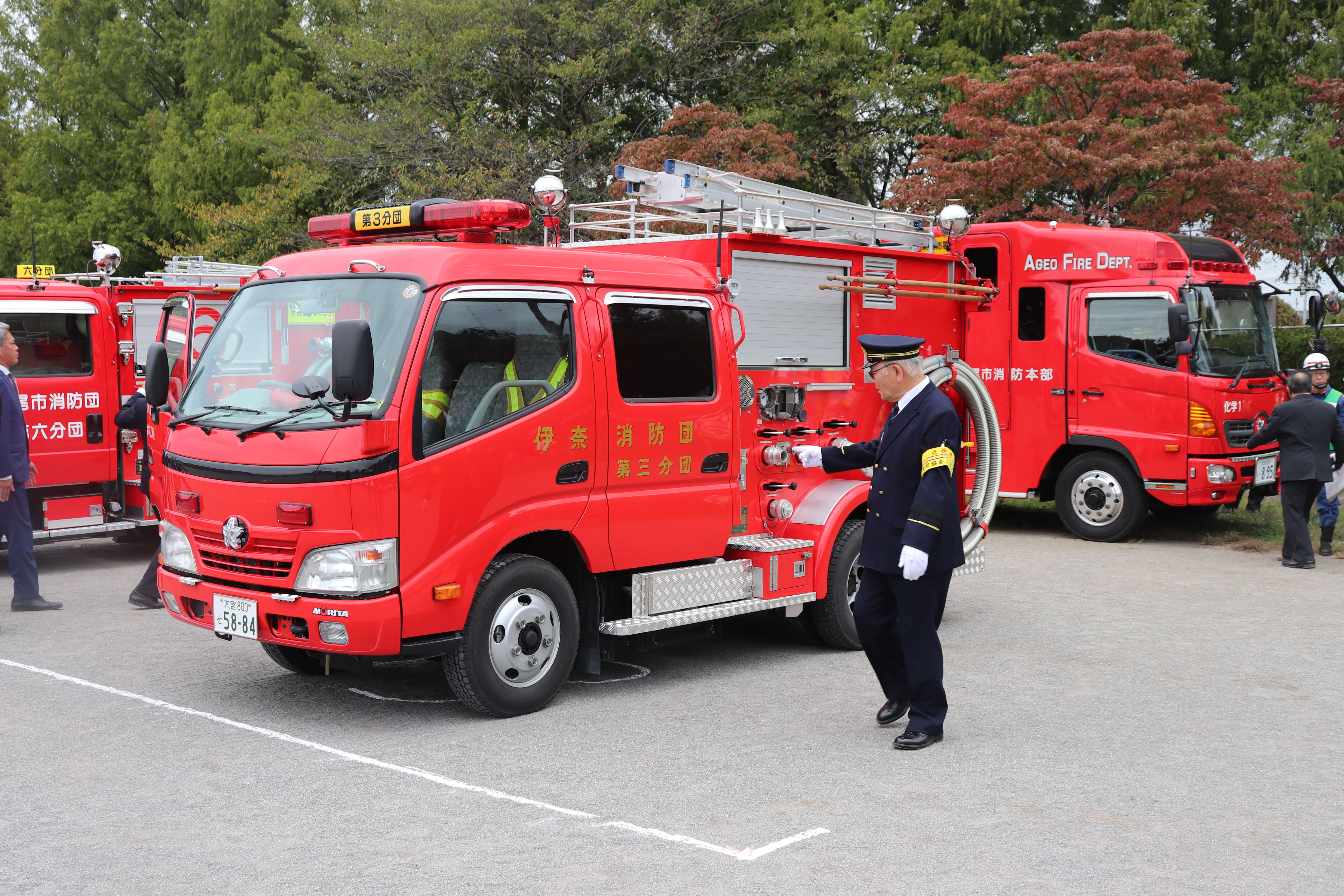 消防車～♪ 令和7年度上尾・伊奈合同消防特別点検を実施しました。 | バラのまち